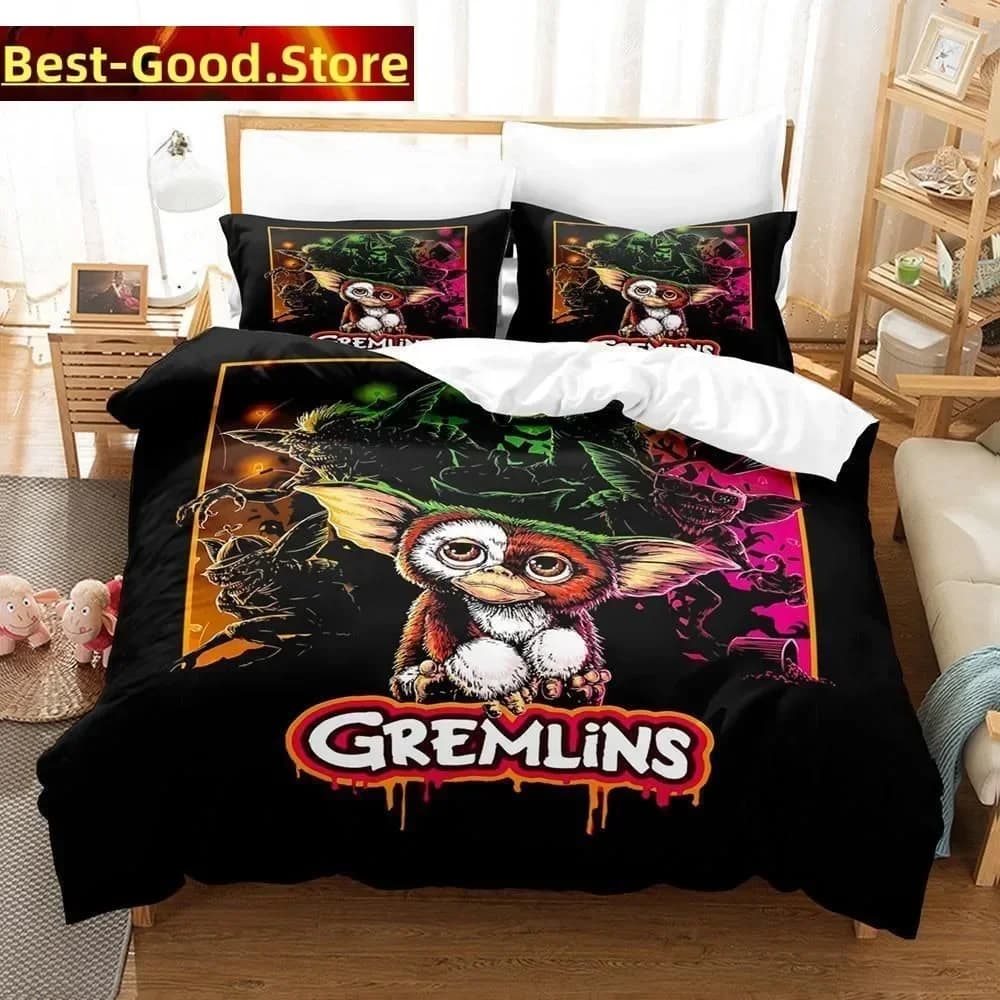 Set biancheria da letto Gremlins moda stampa 3D ragazzi ragazze Twin Queen King Size copripiumino federa letto ragazzi camera da letto per adulti