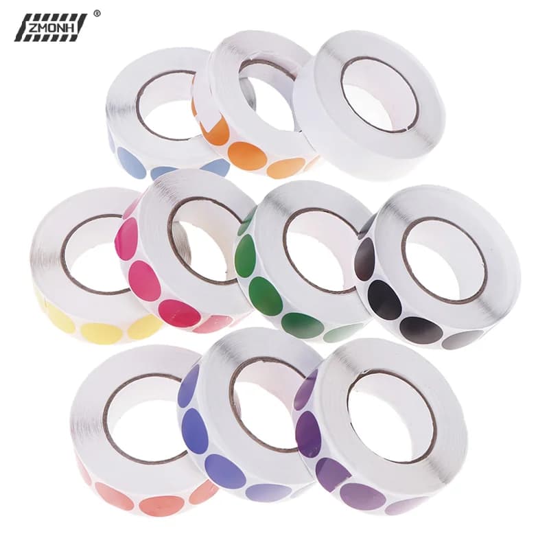 [H]1000Pcs/Roll 0.75In Round Color-Code Dot Labels Adhesive Sticker for Archery Bow Hunting Practice Training Targets