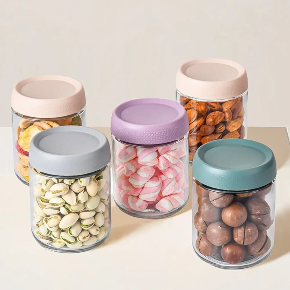 2 contenitori da 480 ml (16 oz) per Overnight Oats con coperchi, barattoli a bocca larga per la preparazione e la conservazione di alimenti, snack, spezie, zucchero, per la cucina e i pasti.