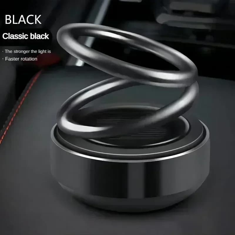 Nuovo Deodorante per Auto a Energia Solare, Profumatore a Doppio Anello Fluttuante, Decorazione Auto Rotante, Profumo Riutilizzabile