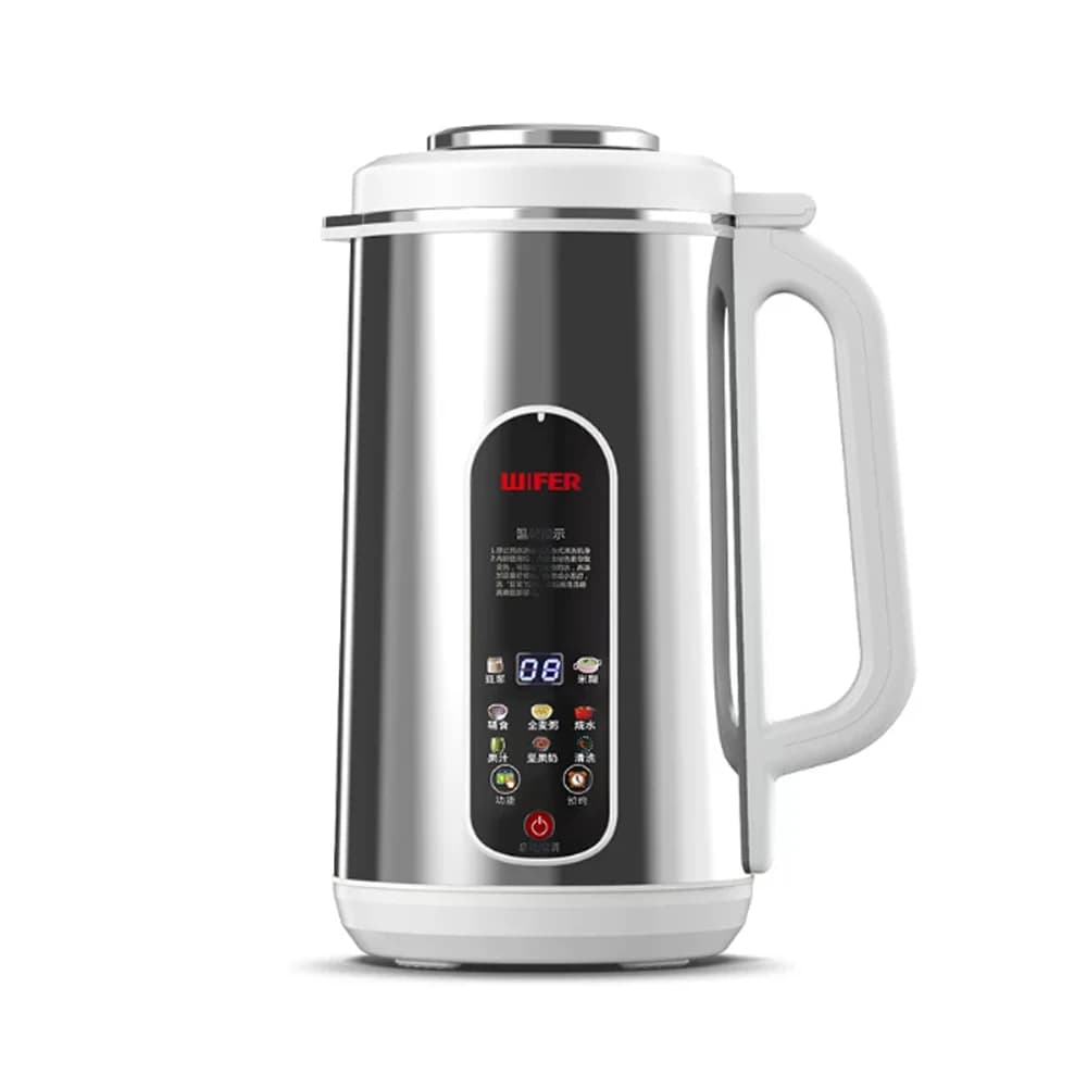 1.2L Stainless Steel Multifunctional Soy Milk Maker, Soak-Free Blender, Reservation Warm Keep Household Baby Food Processor