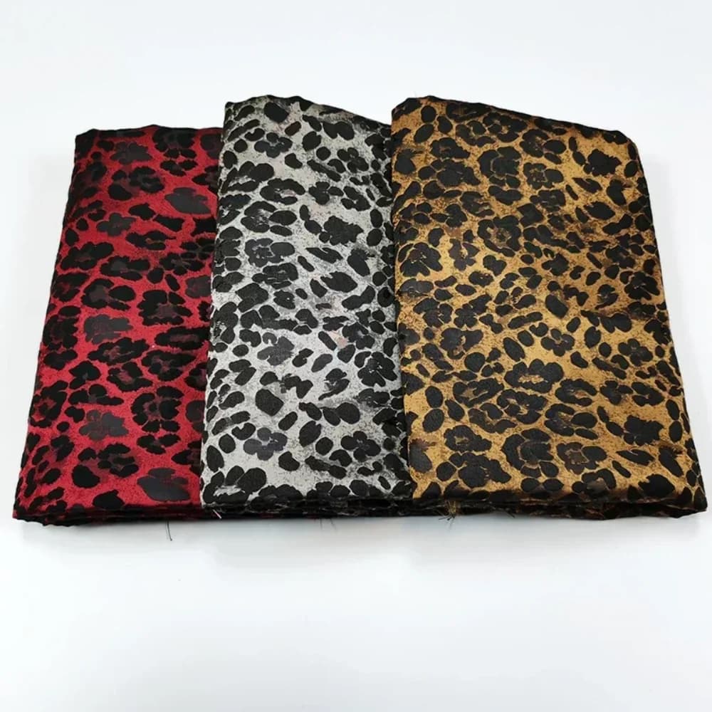 Jacquard Brocade Fabric Leopard Print Dress Garment Soft Fabrics European Brand Fashion Wholesale Cloth Diy Sewing By The Meter