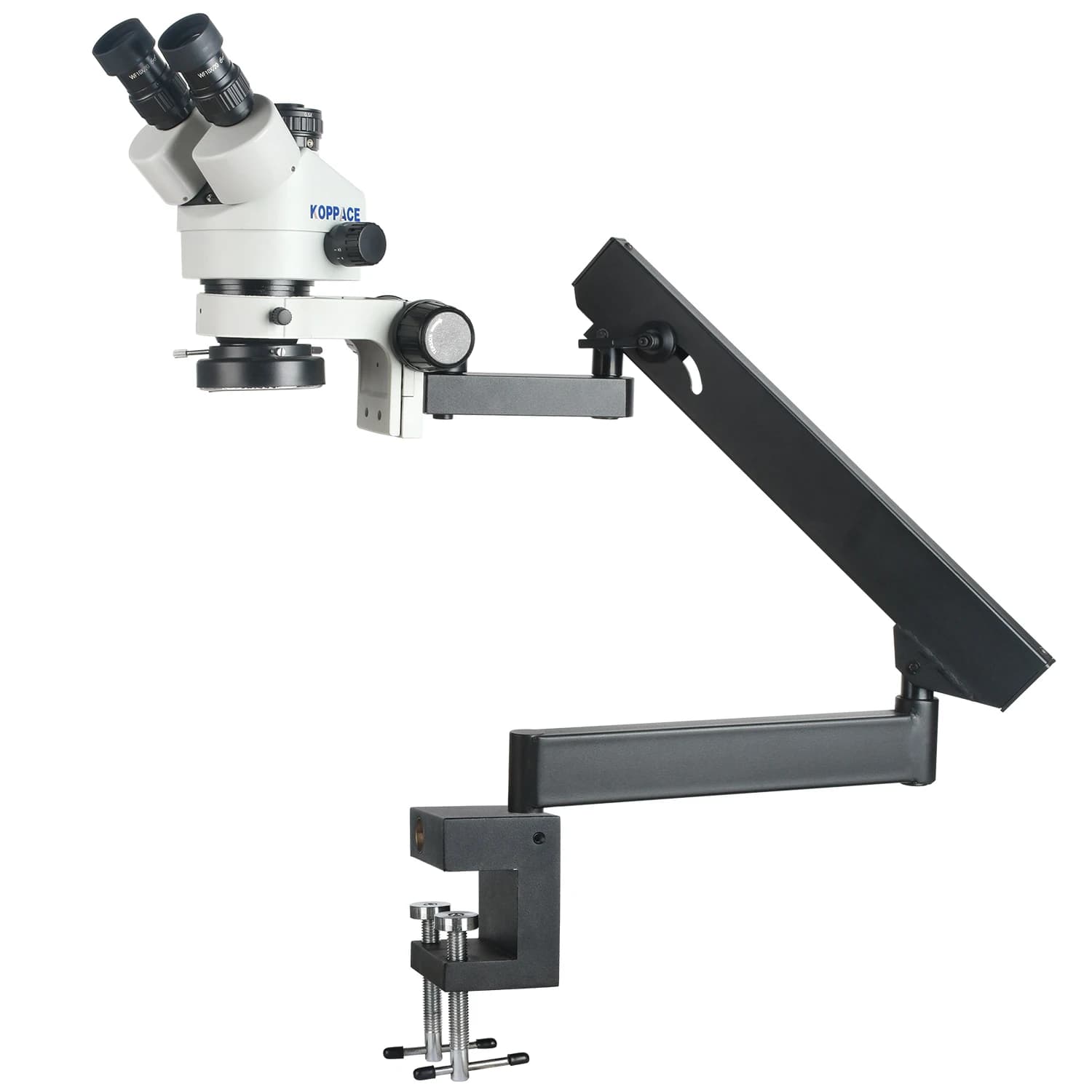Microscopio Stereo Trinoculare KOPPACE 3.5X-90X con Supporto da Tavolo a Clip e Oculare WF10X/20, WF20X/10