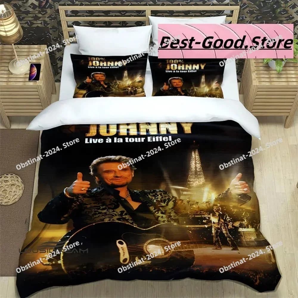 Stampa 3D Rock Star Johnny Hallyday Set biancheria da letto Ragazzi Ragazze Twin Queen King Size Copripiumino Federa Letto ragazzi Camera da letto per adulti