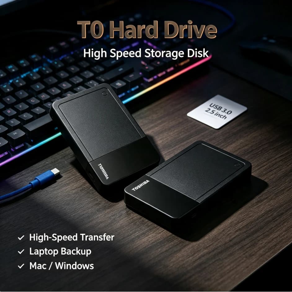 For Toshiba T0 2PCS Portable External Hard Drive High Speed HDD Storage Disk For Mac Windows Laptop Android Phone Data Backup