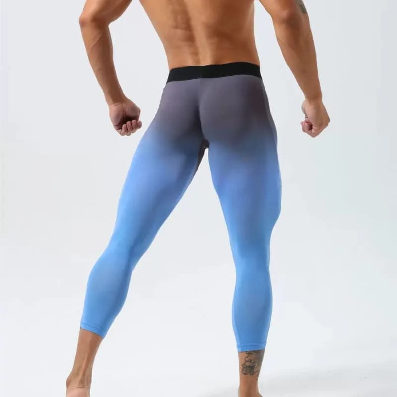 Mens Fitness Plus Size Sporty Cropped Leggings Skinny Workout Tight Joggers Pants High Elasticity Sexy Trousers