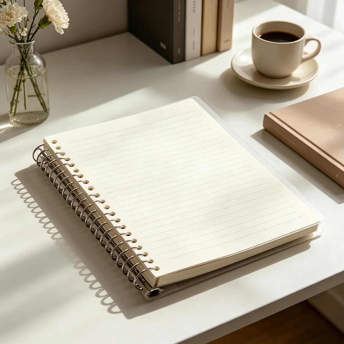 Copertina Trasparente Satinata per Raccoglitore a Fogli Mobili, Guscio per Quaderno con Anelli Metallici Rimovibili per Carta di Ricambio A5/B5, Uso Scolastico e Ufficio