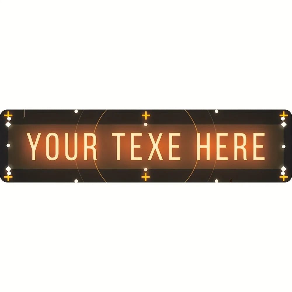 Custom Punk Neon Aluminum Composite House Address Sign Waterproof Indoor Outdoor Personalized Wall Decor Plaque