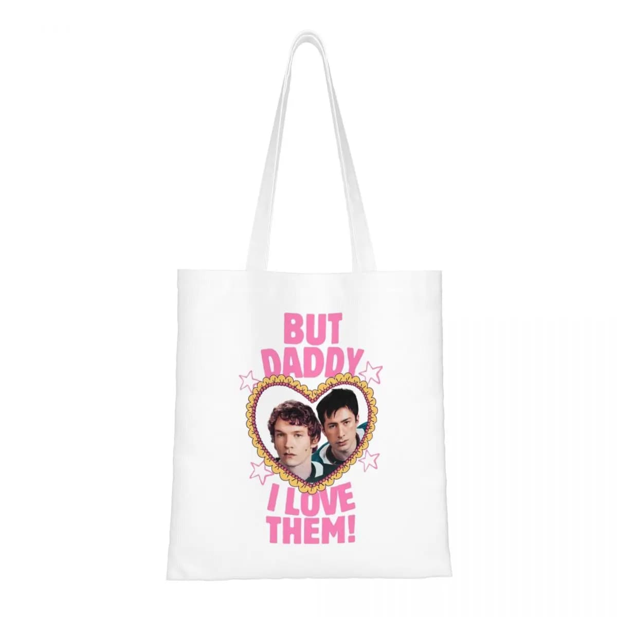 Borsa Tote in Tela con Stampa 'But Daddy I Love Heated Rivalry', Borsa a Tracolla Riutilizzabile Unisex