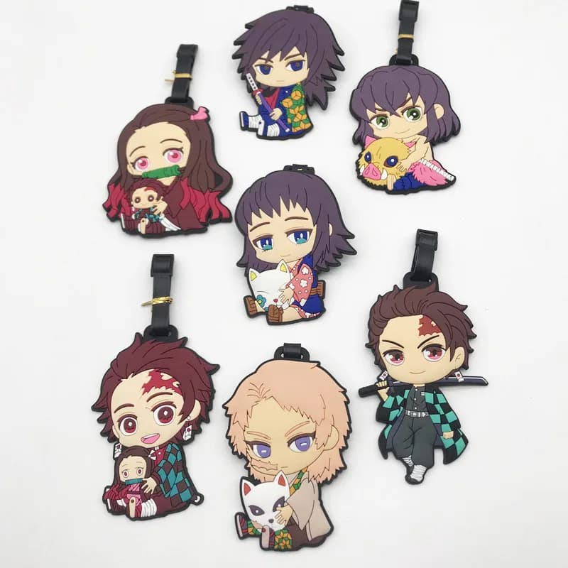 Etichetta per Bagagli Anime Demon Slayer, Tag per Valigie Tanjirou Nezuko, Porta Indirizzo ID Portatile per Bagagli, Regali e Giocattoli