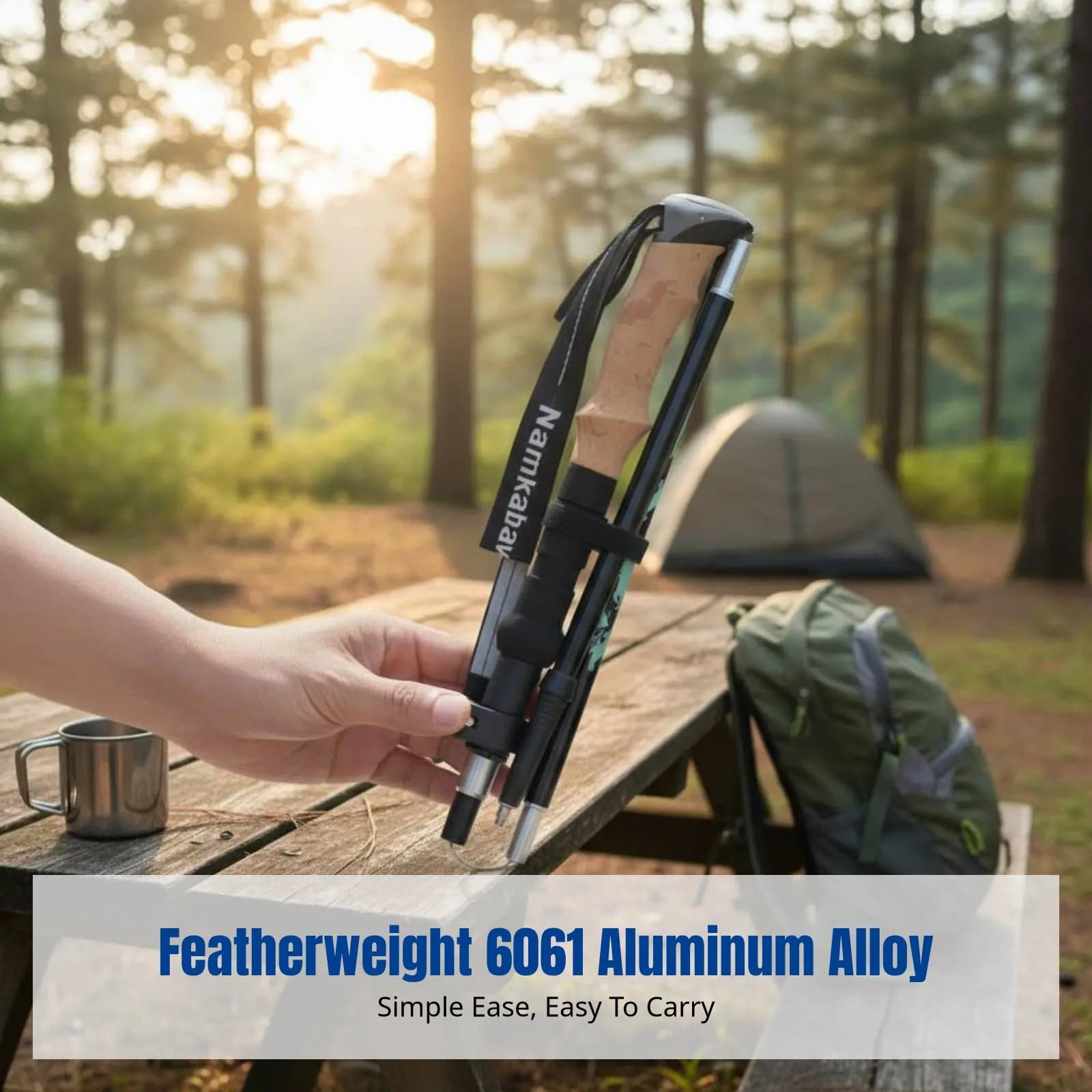 Featherweight Foldable 6061 Aluminum Alloy Hiking Adjustable Outdoor Trekking Pole