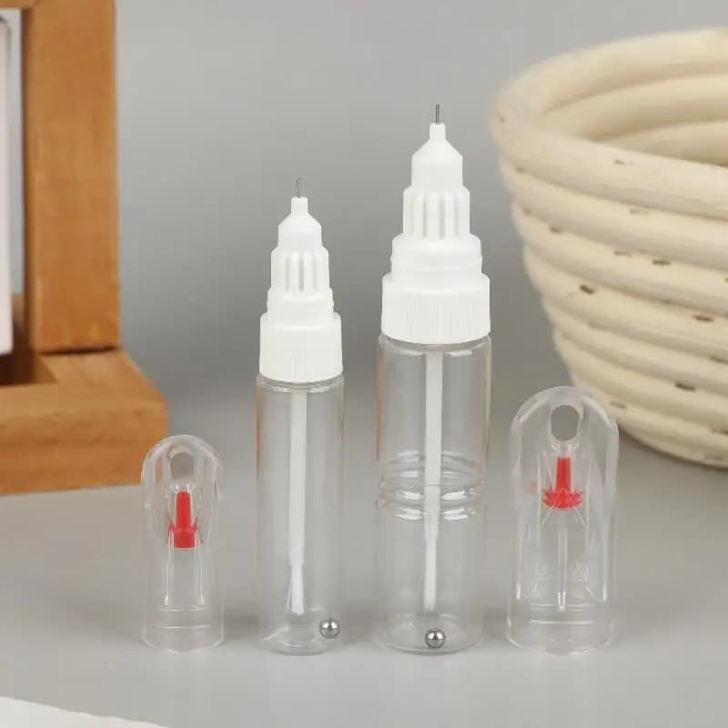 【2 In 1 Needle Brush Dual-use Nail Polish Pen Empty Bottle Touch-up Paint Bottle Paint-mending Pen Dotted Pen+Drawing Pen】