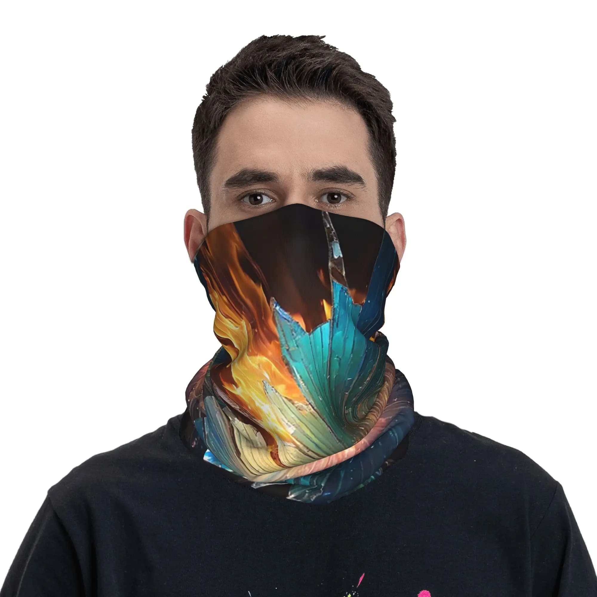 Abstract Broken Glass Art Pattern Bandana Neck Gaiter Printed Wrap Mask Scarf Face Mask Cycling Unisex Adult Washable