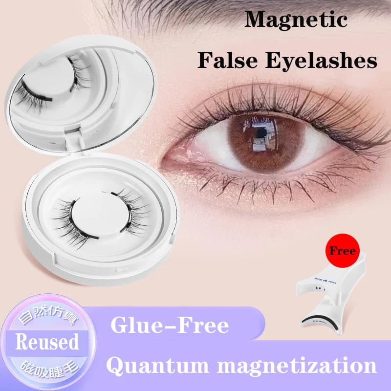 4 pz/1 paio Nuovo 3 Ciglia Finte Magnetiche Facile Da Indossare Naturale Morbido Magnete Quantico Strumento di Trucco Degli Occhi Con Applicatore Senza Colla