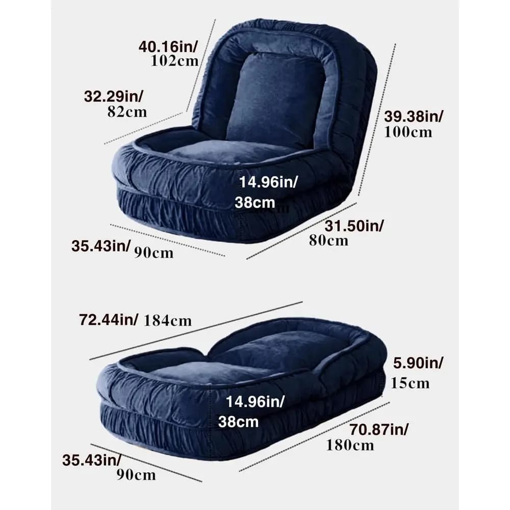 Divano Letto Pieghevole, Sedia da Terra Regolabile, Letto per Adulti e Bambini, Seduta da Terra Comoda, Piccolo Divano per Soggiorno