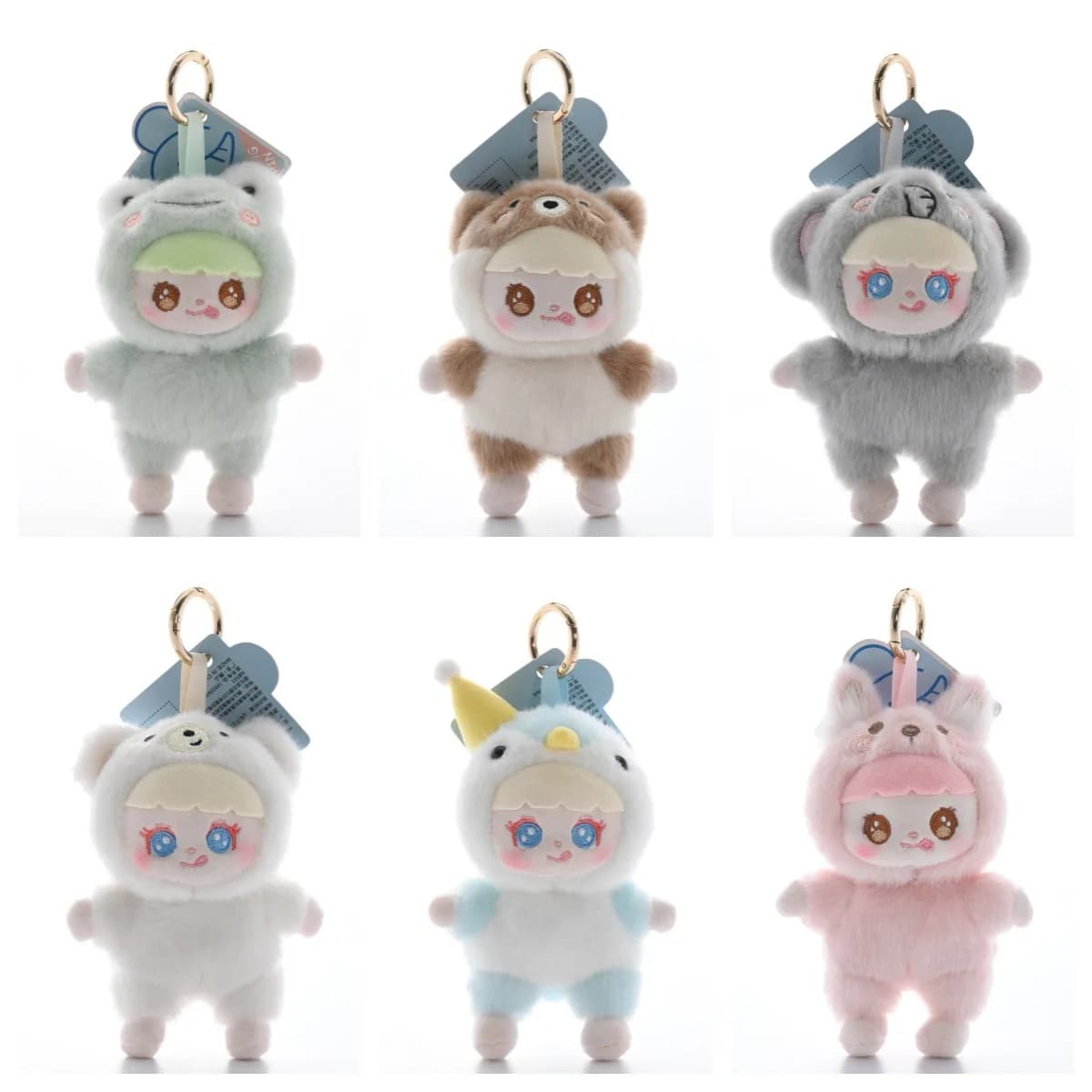 Giocattoli di peluche coccolosi alla moda dei cartoni animati per bambini - Accessori portachiavi per animali di peluche con cultura pop transfrontaliera