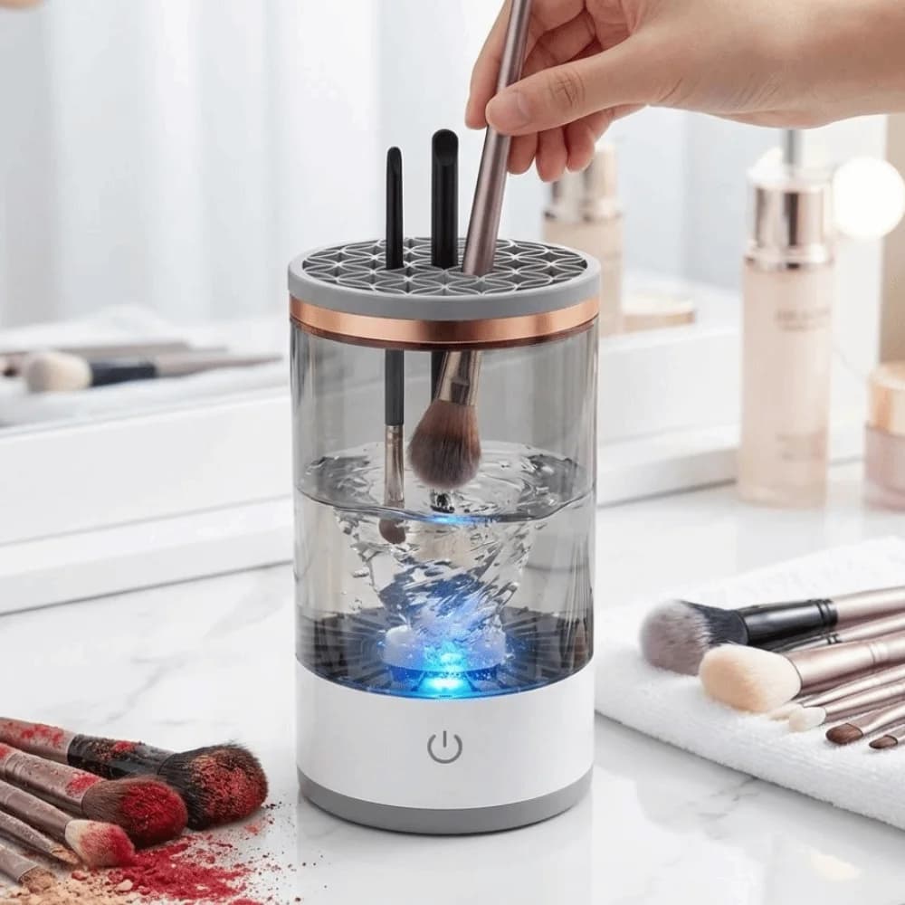 New USB Electric Makeup Brush Cleaner 3 in 1 Portable Makeup Brushes Drying Rack Automatic Quick Dry Lazy Cleaning Brush Washer