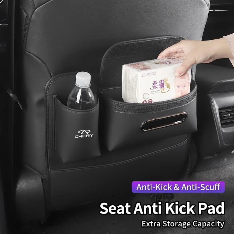 PU Leather Multifunctional Car Storage Bag Half-Cover Anti-Kick Mat Pad For Chery Fulwin QQ Tiggo 3 5 2 7 A3 A5 Amulet Arrizo