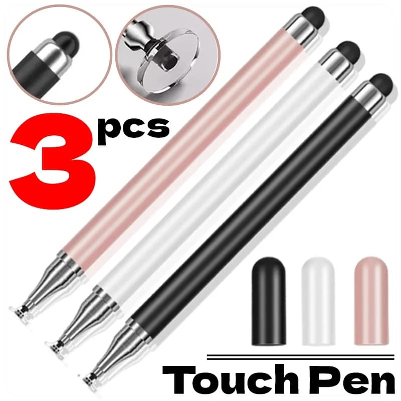 Penna stilo universale 2in1 per tutte le touch screen IPad Tablet Matita da disegno Punta del disco ad alta precisione per la scrittura Android Nessuna carica