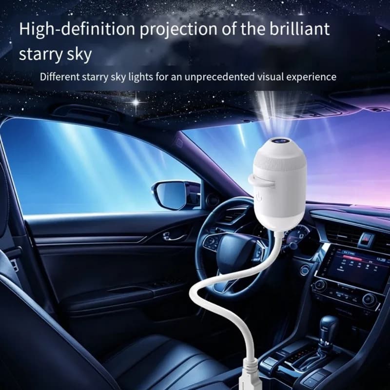 New Arrivals-Two In One USB Mini Galaxy Star Projector Night Light For Car Interior& Home Decor With 24X Slides