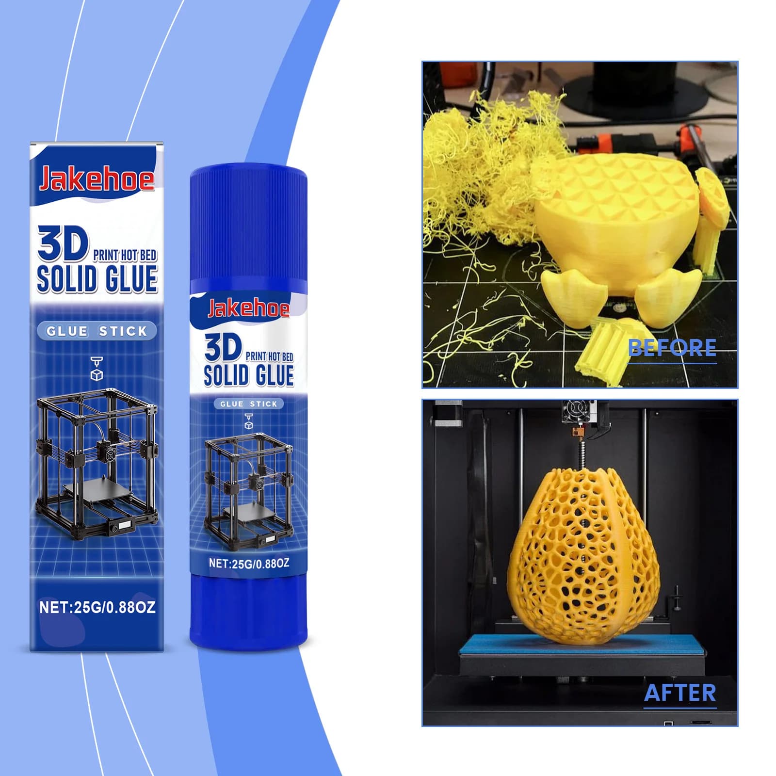 Colla in stick per stampante 3D PVP, adesivo solido non tossico per filamenti PLA ABS PETG TPU, facile da pulire, forte e speciale per stampa su letto riscaldato