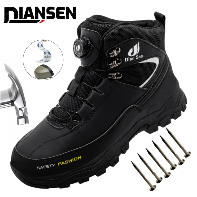 Scarpe Antinfortunistiche da Uomo con Puntale in Acciaio, Sneakers da Lavoro Antiurto, Scarpe di Sicurezza Indistruttibili per Uomo, Stivali da Lavoro e Trekking per Magazzino