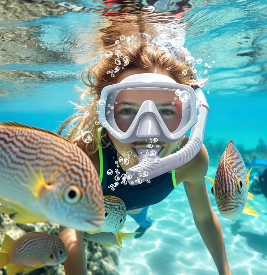 XIAOTREE Secco Snorkeling Tube, Easy to Breathe, with Anti-School Upper Valve, Swimming Diving Equipment, for Adults, Children and Boys