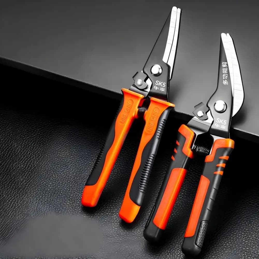 Heavy Duty Aviation Tin Snips Industrial Metal Sheet Scissors Straight Elbow Keel Iron Wire Aluminum Panel Cutting Hand Tools