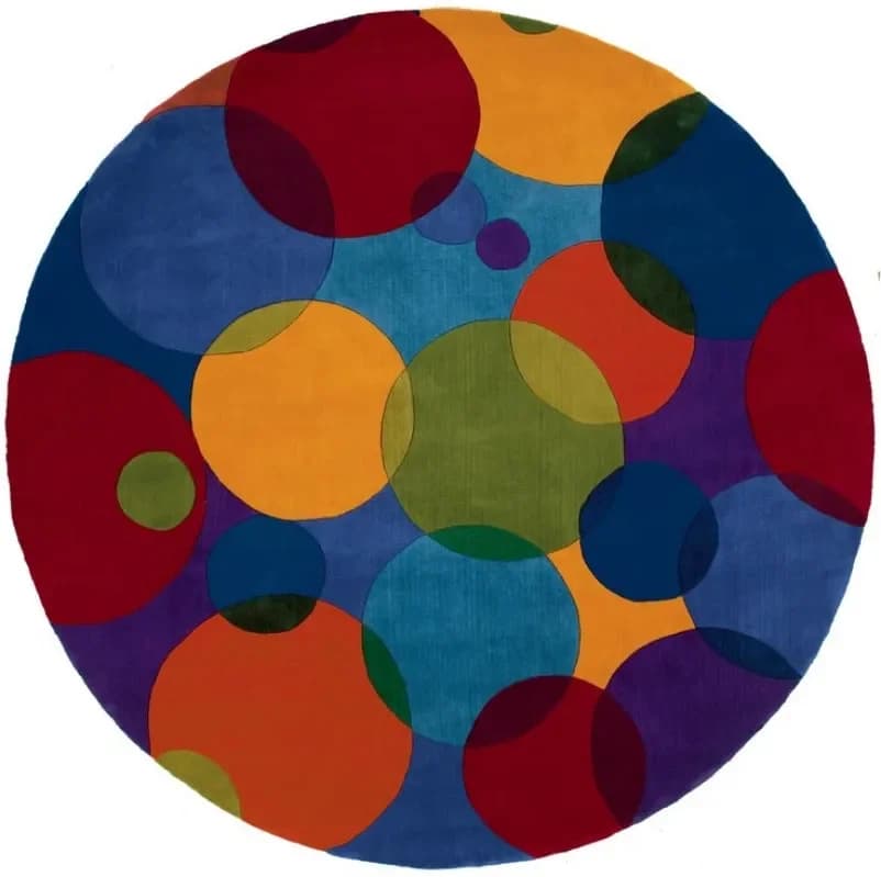 Colorful Polka Dot Abstract Round Rug Modern Art Living Room Carpet Soft Non-Slip Floor Mat