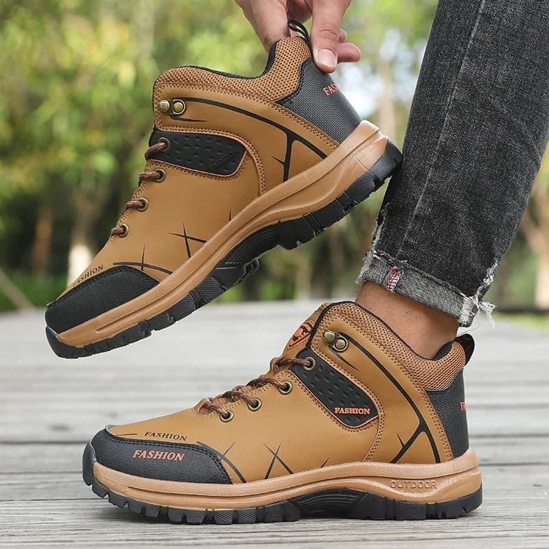 Scarponi da trekking da uomo, leggeri e confortevoli, alla caviglia in pelle, scarpe da passeggio antiscivolo per esterni, leggere e dal taglio basso 2025