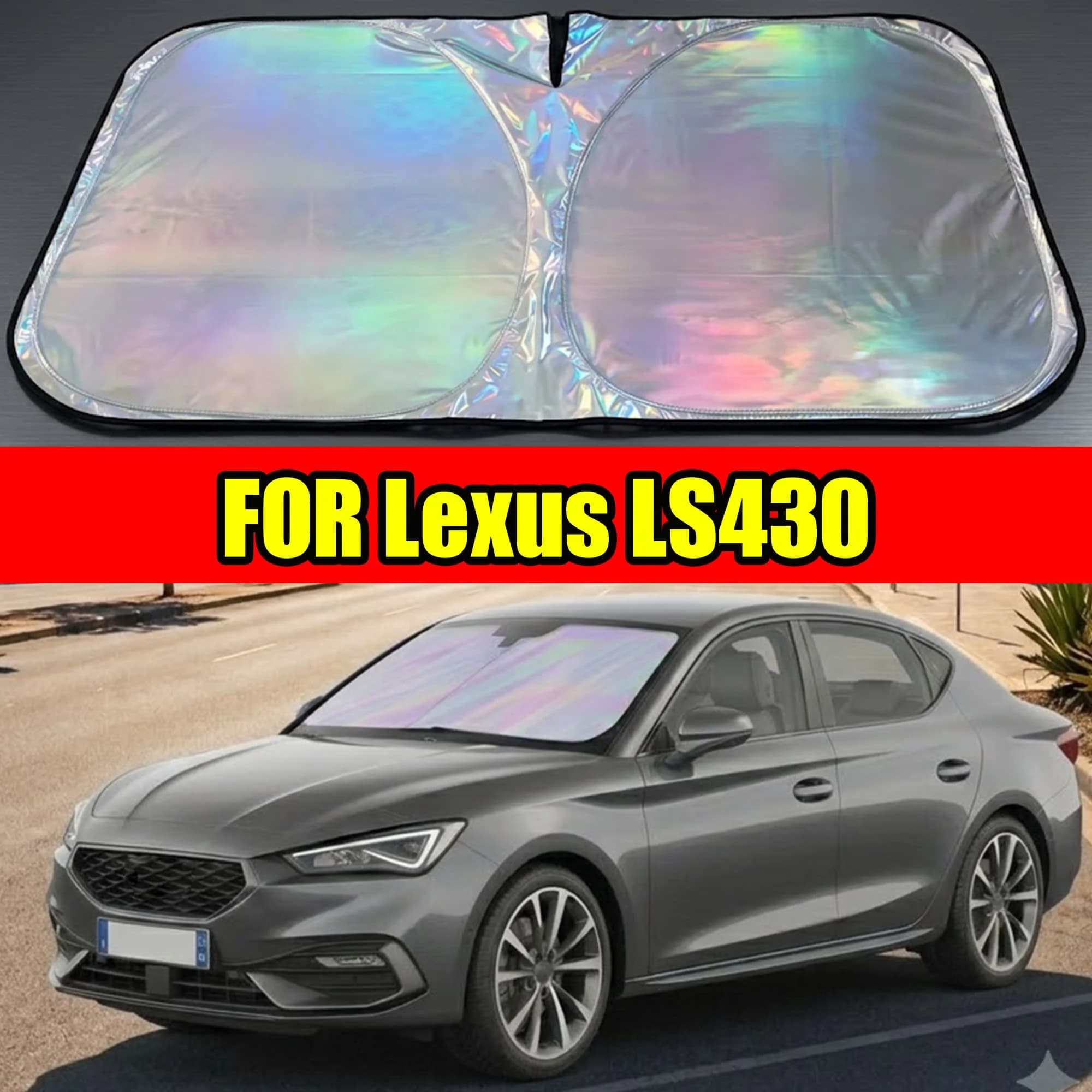 FOR Lexus LS430 Windshield Sunshade With Laser Coating, UPF50+ UV Protection & Heat Block