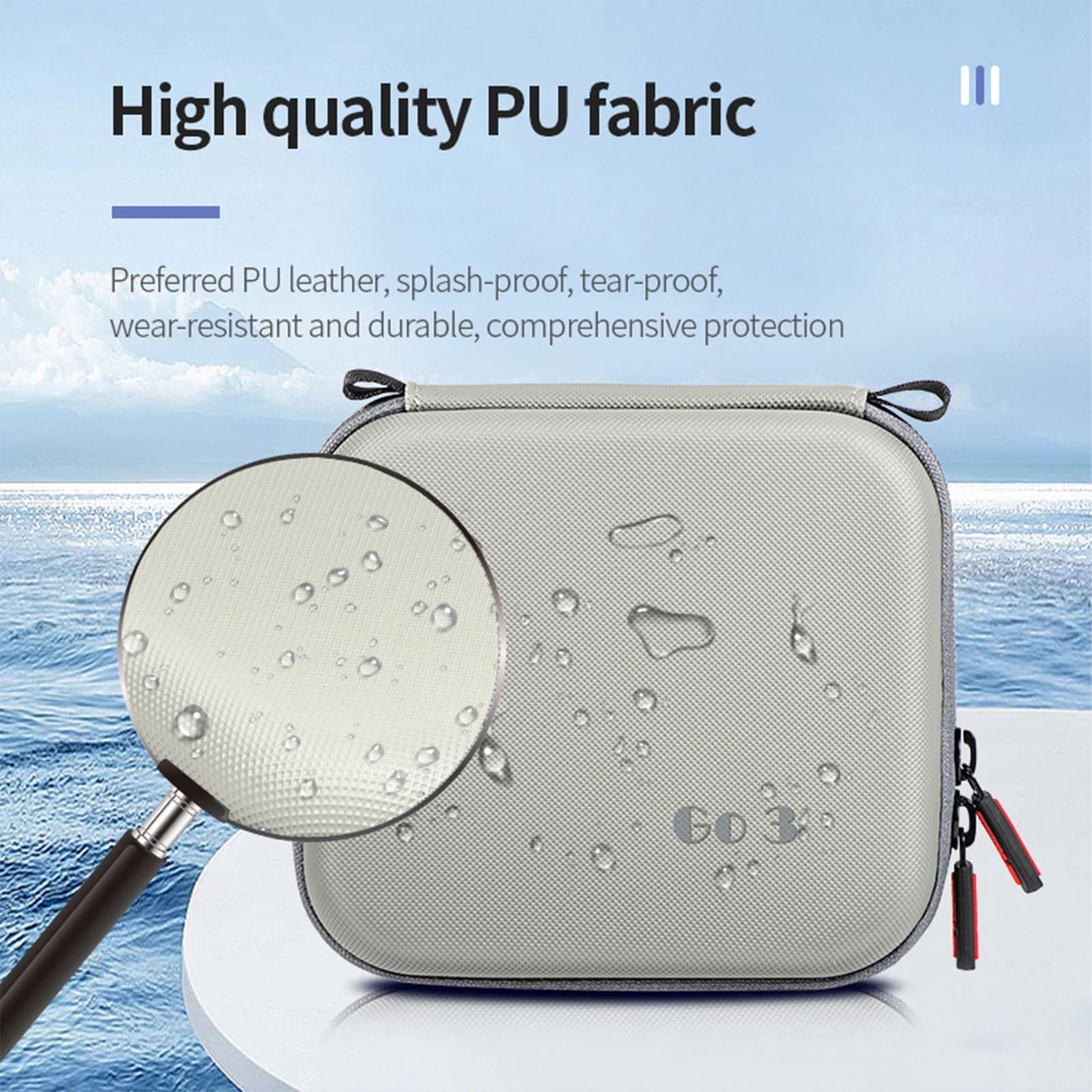 Borsa Portatile per Fotocamera Insta360 GO 3S/3, Custodia Protettiva Antiurto in EVA, Borsa a Mano in PU, Accessori per Fotocamera