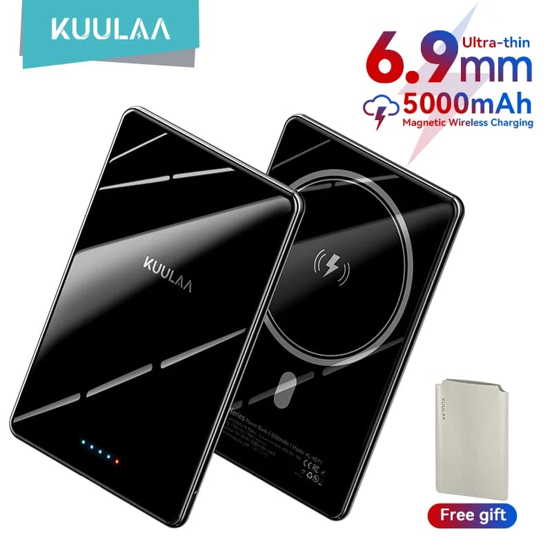 KUULAA Banca di potere magnetica 5000mAh Caricatore portatile wireless 20W Batteria esterna a ricarica rapida per Magsafe per iPhone 16 15 14
