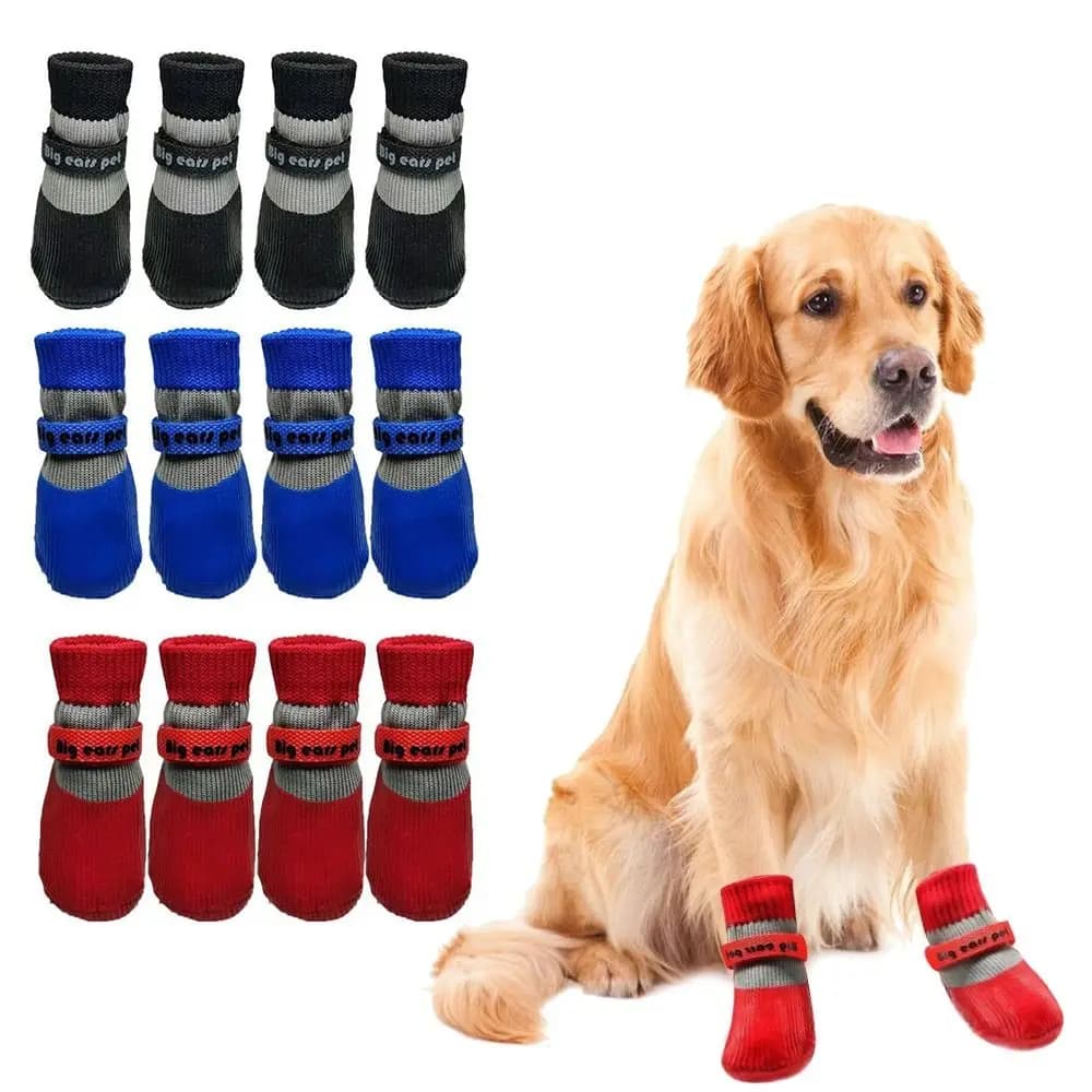 4 pezzi scarpe invernali per cani impermeabili stivali per cuccioli carini passeggiate all'aperto scarpe da neve per cani caldi per cani di piccola taglia chihuahua protezioni per le zampe di animali domestici