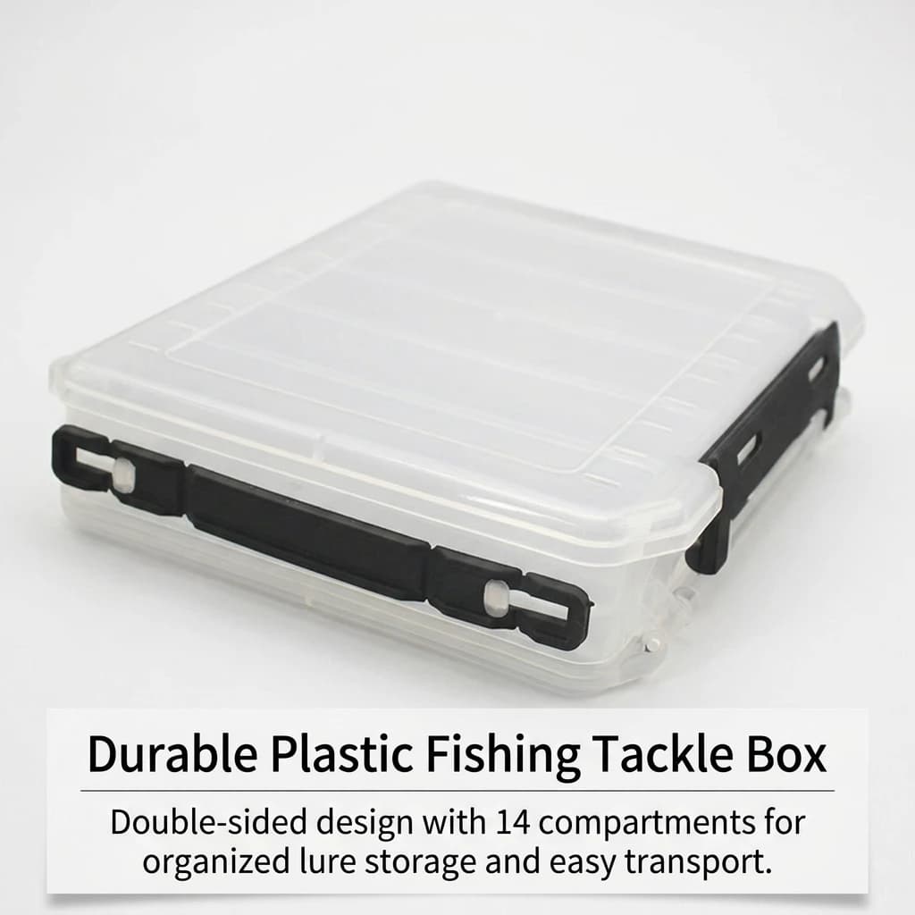 Double Sided Fishing Tackle Box Heavy Duty Portable Lure Organizer Case for Freshwater Saltwater Anglers Durable Gear