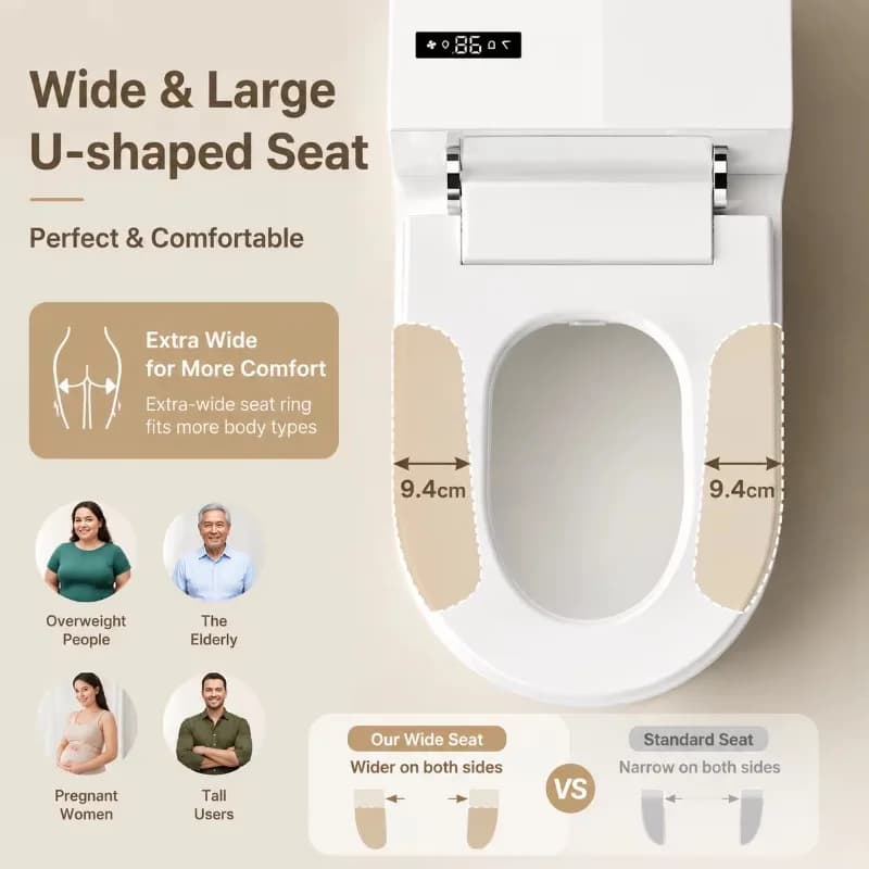 High-end Floor Mounted Smart Toilet USA Style ADA Certified Facility Reduce Flush Toilet for Home Smart Toilet