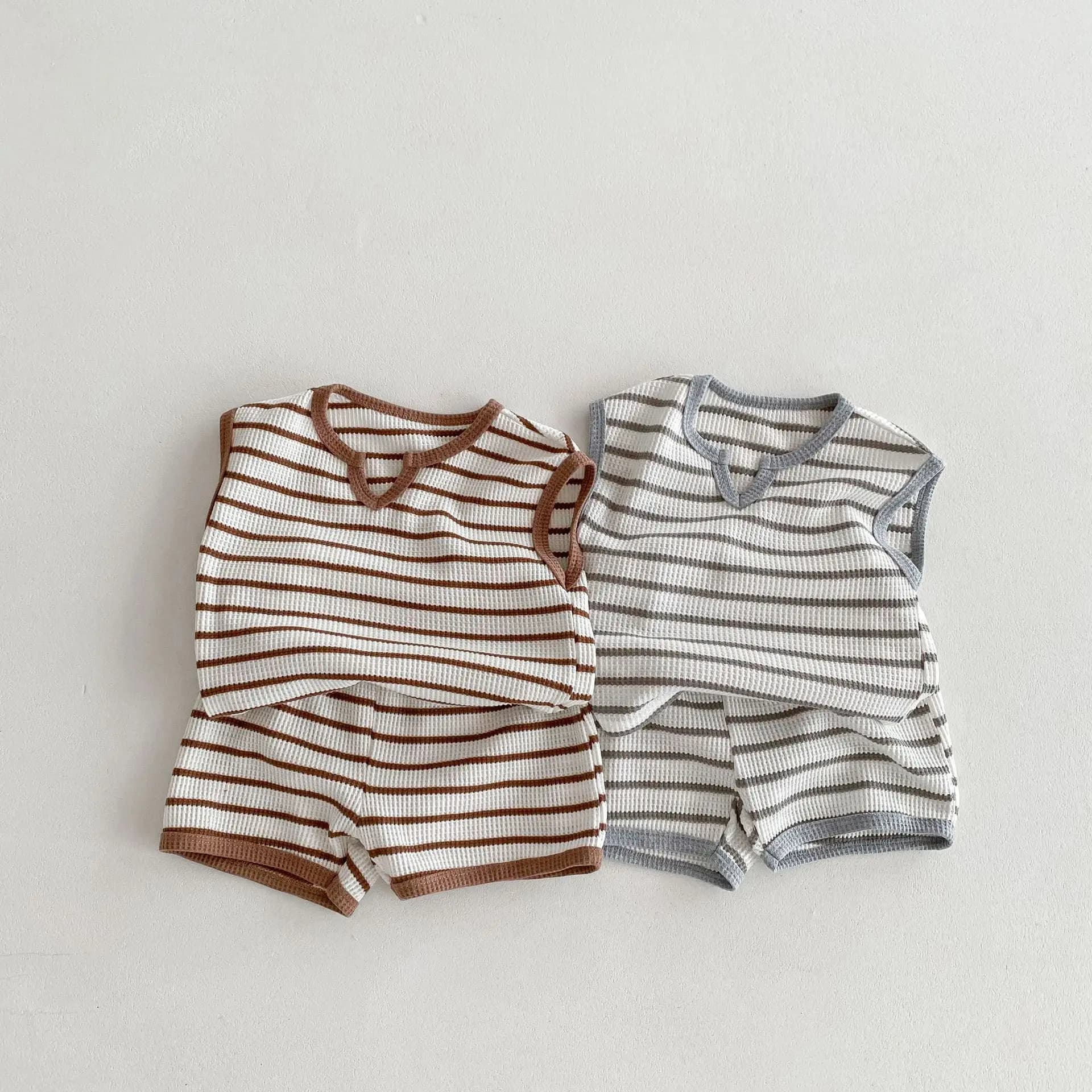 MILANCEL 2026 Set Estivo per Bambini: T-shirt a Righe e Pantaloncini, Completo 2 Pezzi Vintage per Ragazzi e Ragazze