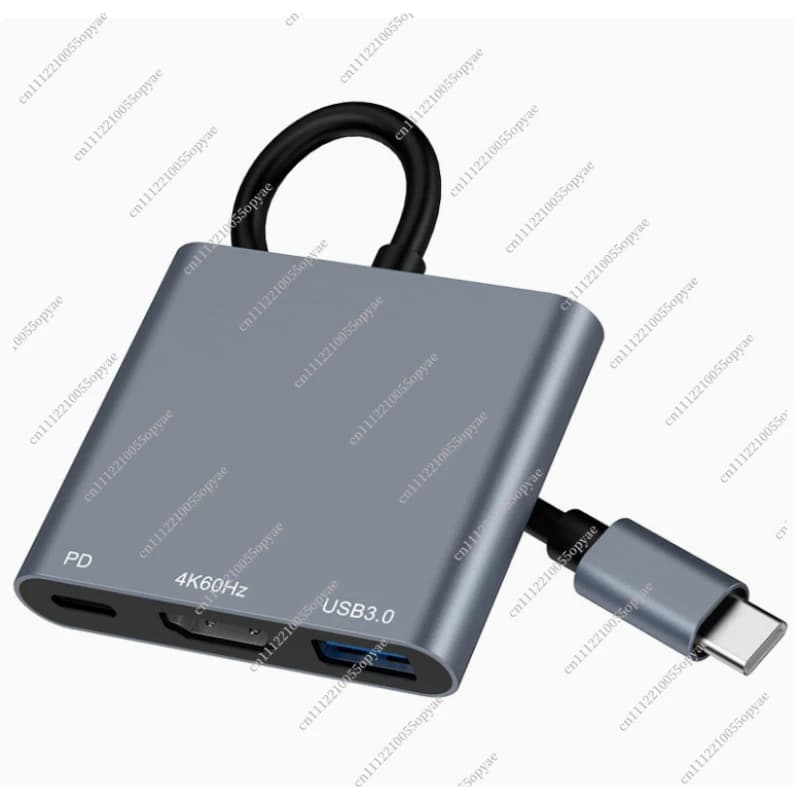Docking Station 3-in-1 Type-C a HDMI 4K 60Hz, Hub USB C Multifunzione per Laptop e Console di Gioco