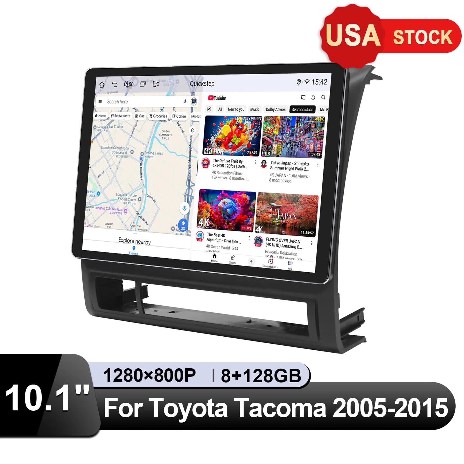 Nuovo 10.1 "Grande Schermo Autoradio Stereo per Toyota Tacoma 2005-2015 Lettore Multimediale Apple CarPlay Spedizione Veloce negli Stati Uniti
