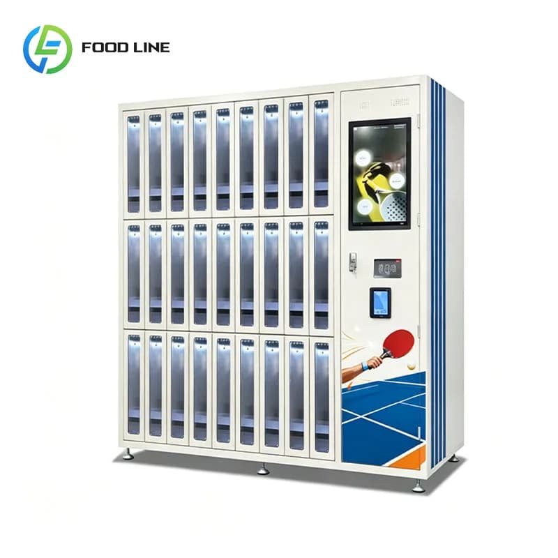 Table Tennis Racket Vending Smart Locker Machine Ping Pong Balls Touchscreen Multi Payment Customized