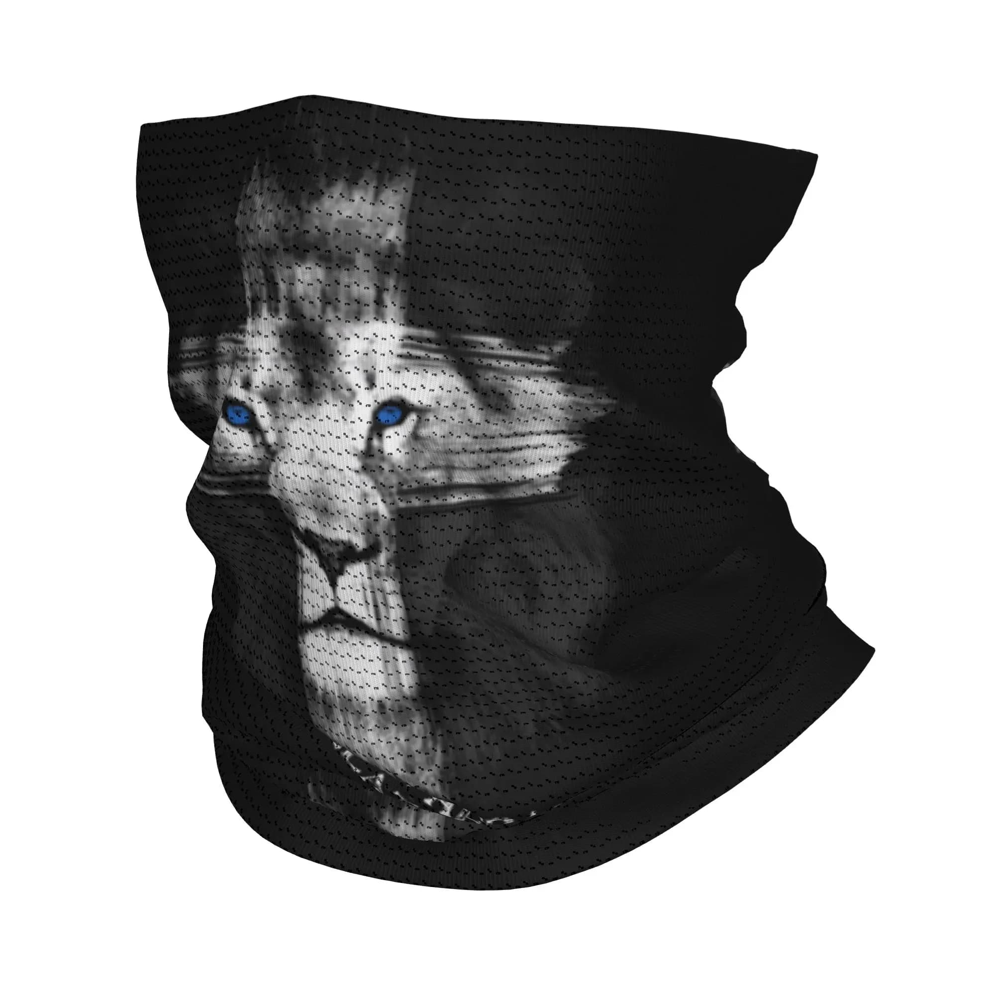 Custom Cool Lion Of Judah Jesus Cross Winter Headband Neck Warmer Hiking Hunting Tube Scarf Christian Faith Face Bandana Gaiter