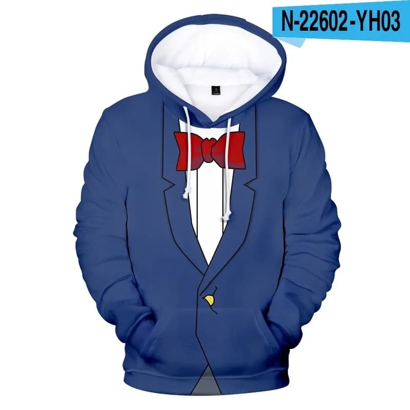 (#^.^#) 2026 New Japanese Anime Detective Cosplay Costume Conan Edogawa 3D Printed Oversized Women/men Hoodies Sweats →_→LOOK ME