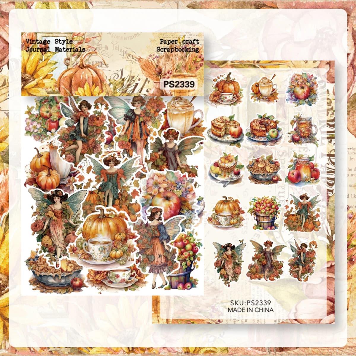 KLJUYP 40pcs Harvest Fruits Stickers Die Cuts Sticker Collection Kit for Scrapbooking Planner/Card Making/Journaling Project