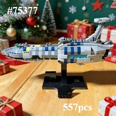 Set di Blocchi da Costruzione MOC Star Invisible Hand Spaceship Compatibili con Particelle Lego, Adatti per Regali di Natale 75377