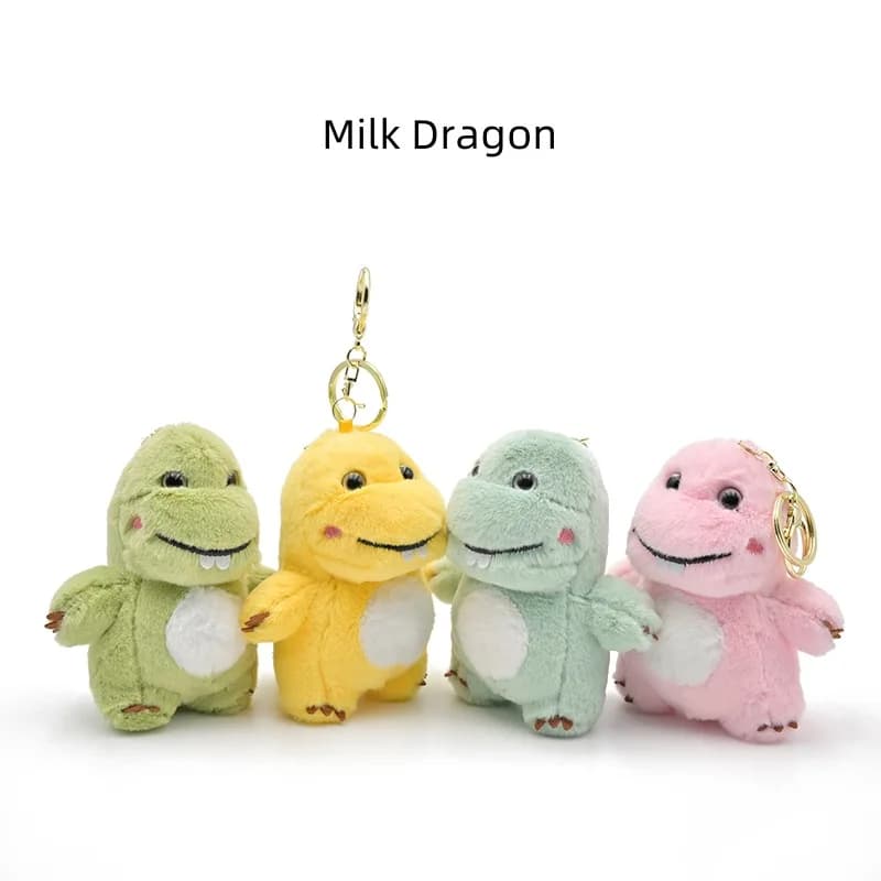 new Soft cute little milk tooth dragon plush toy keychain pendant dinosaur plush toy machine boy gift
