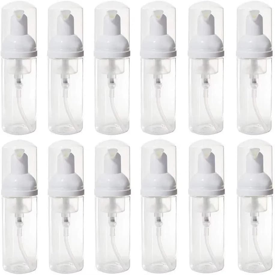 12 flaconi vuoti per sapone schiumogeno da viaggio, mini dispenser in plastica PET da 2 oz per pulizia e cosmetici