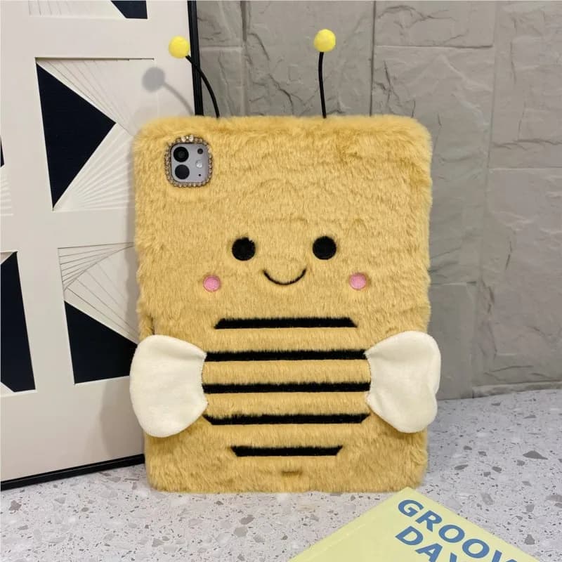 Custodia per Tablet 3D a Forma di Ape Cartoon con Porta Matite, Morbida e Soffice, per Samsung Serie A9Plus/A11Plus 11 S7/S8/S9/S10 11/12.4 pollici