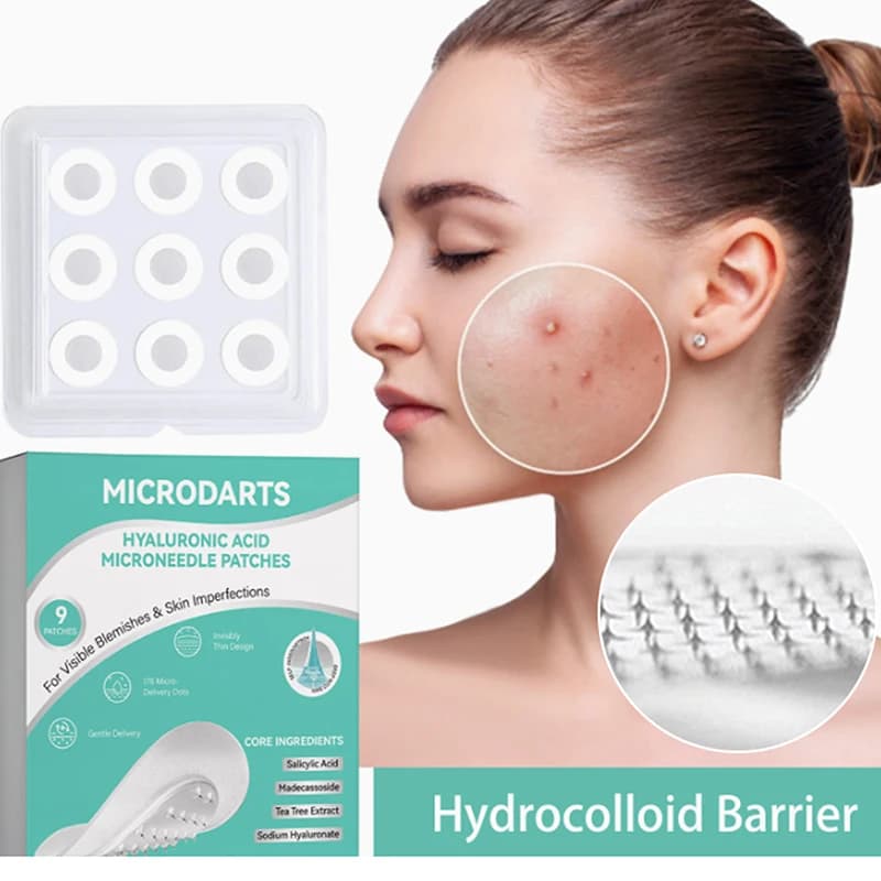 9 Cerotti Microneedle per Terapia Brufoli, Cerotti Invisibili con Acido Ialuronico Solubile, Adesivi per Terapia Imperfezioni, Cura della Pelle