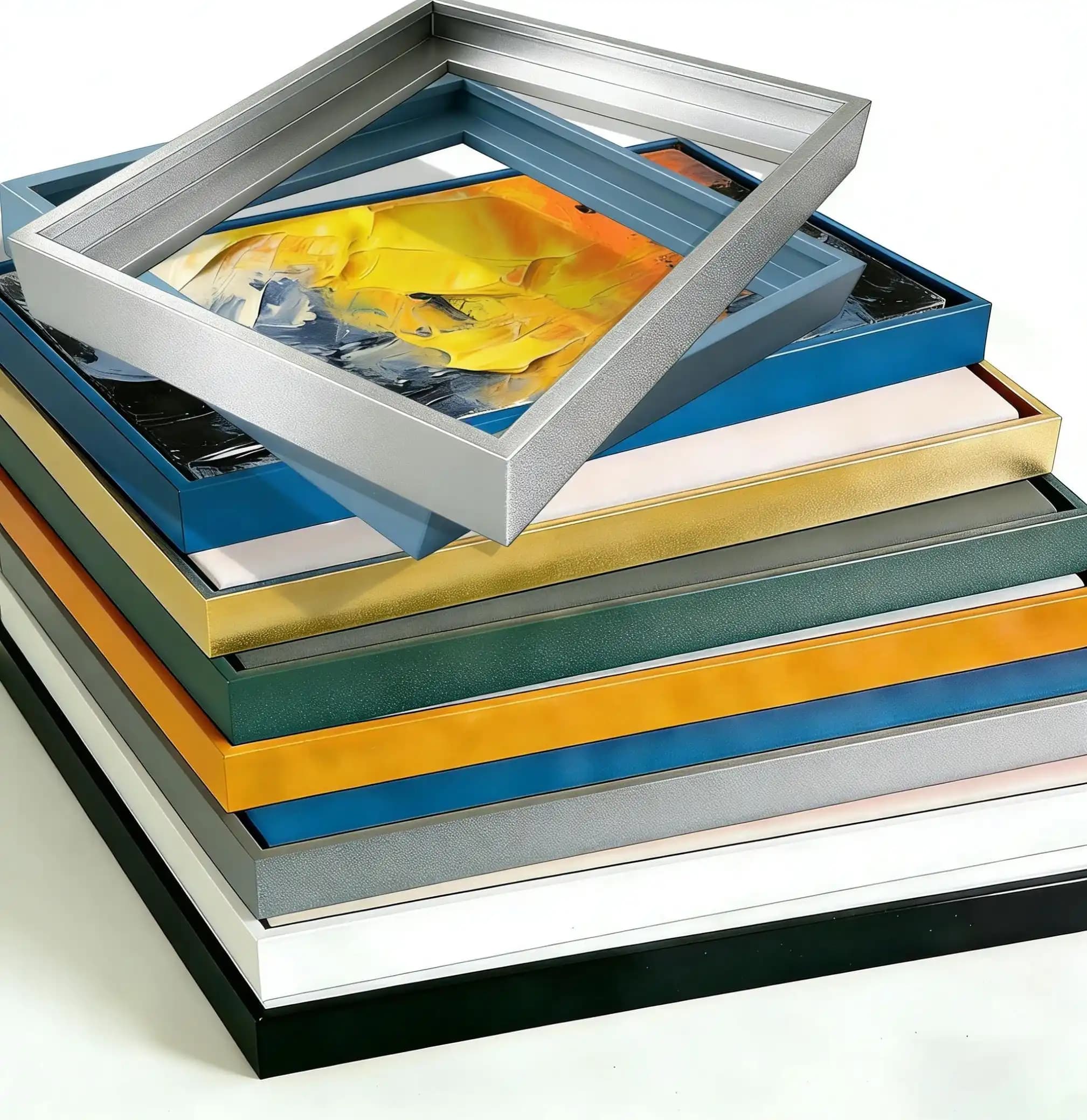 Cornice Fotografica in Lega di Alluminio Nero e Oro, Cornice Espositiva Fai-da-Te per Pittura Diamante e Pittura a Olio, Decorazione Murale per Casa e Galleria d'Arte