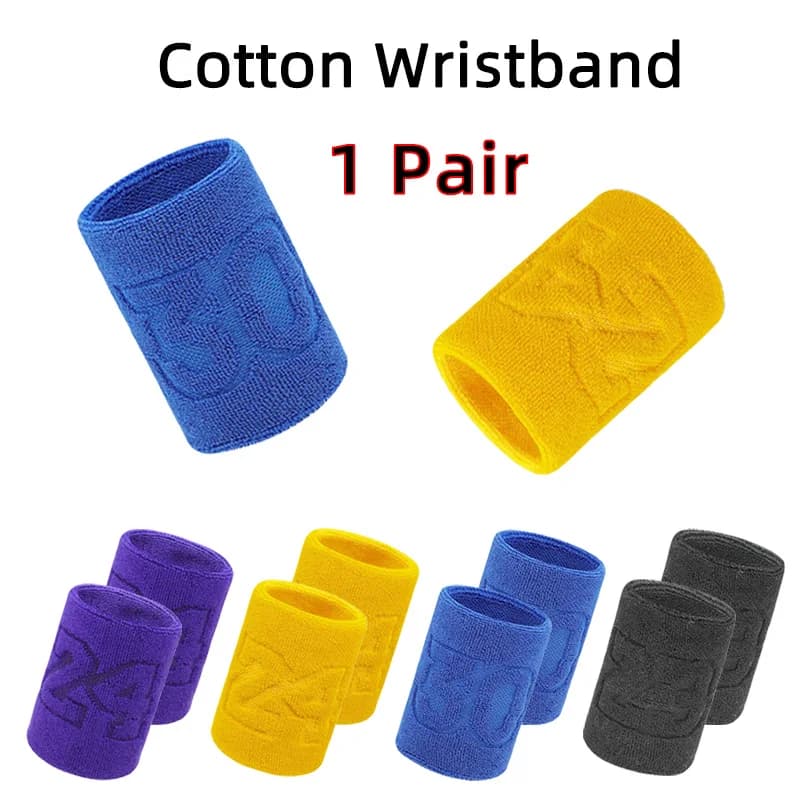 1 paio di polsini elastici in cotone supporto per basket tutore per polso avvolge uomo bambini palestra fitness powerlifting tennis assorbimento del sudore
